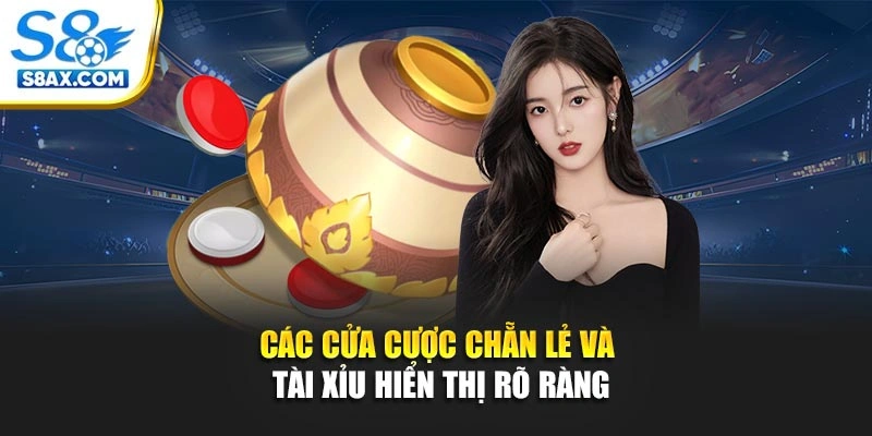 Các cửa cược chẵn lẻ và tài xỉu hiển thị rõ ràng 